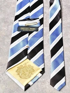 Corbata de vestir DONALD J TRUMP-azul/marrón/blanco tejido de seda, colección exclusiva para hombre - Imagen 1 de 3