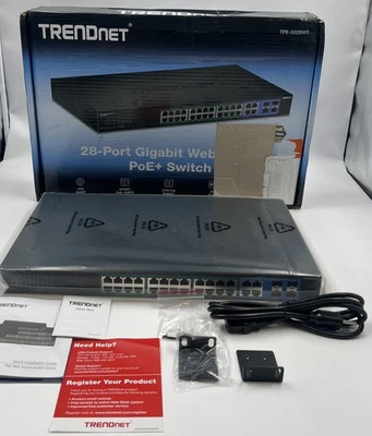 TRENDNET TPE-5028WS 28P WEB SMART POE+ SWITCH 24XGIGABIT POE+ 4XSHARED GIGABIT - Image 1 of 4