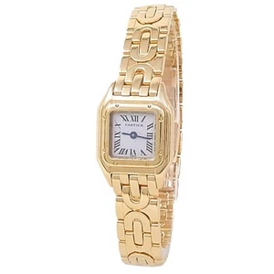 Cartier Panthere Mini 18k Yellow Gold Quartz Silver Ladies Watch W25034N3 - Picture 1 of 5