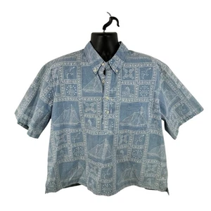 Camisa Popover Vintage Reyn Spooner Mezcla Algodón Estampado Náutico Velero Talla 2XL - Imagen 1 de 11