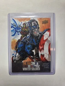 2020 Flacon And The Winter Soldier Sketch Card GetAtom Iron Man Captain America - Picture 1 of 2