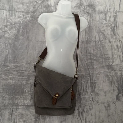 Bolso Bandolera Amhoo Lona Marrón Lona Pesada Exterior Boho Gorpcore Foto 1 de 4