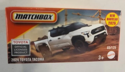 2025 Matchbox Power Grabs #65 2024 Toyota Tacoma (WHITE)  - Image 1 of 4