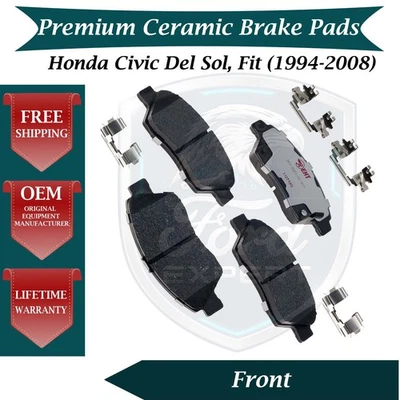 NUEVO OE Juego de pastillas de freno delanteras de cerámica para Honda Fit Civic Del Sol 1994-2008 Foto 1 de 4
