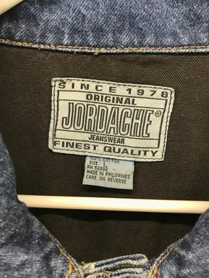 Chaqueta vaquera Jordache Original Color Block de algodón vintage para hombre L *Rara Foto 1 de 4