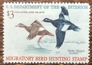 Duck  Stamp 1969 $3 White-Winged Scoters RW36 MH - Picture 1 of 1