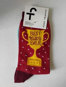 Foot Traffic Women's Socks Size 4 to 10 Best Mom Ever Award - Picture 1 of 2