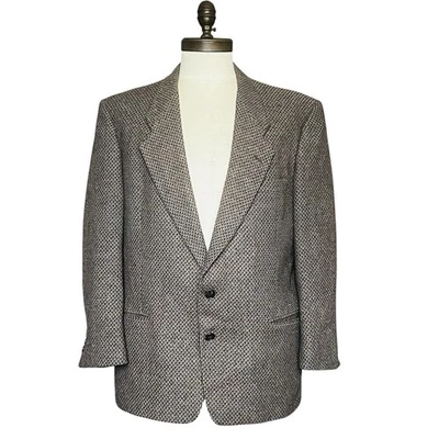 Blazer Pierre Cardin Vintage 100% Lana Gris Preppy Abuelo Clásico Retro Unisex Foto 1 de 4