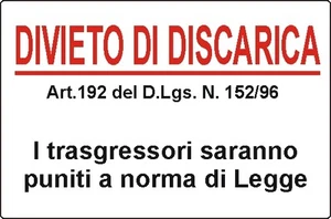2 TARGHETTE ADESIVE "DIVIETO DI DISCARICA" AMBIENTE SORVEGLIANZA SEGNALETICA - Picture 1 of 1