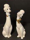 VINTAGE, SET OF TWO WHITE POODLE FIGURINE " SHE PLAYS HARD TO GET"