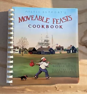 Mystic Seaport's Moveable Feasts Cookbook 2nd Printing Ginger Smyle Sally Fisher - Foto 1 di 6