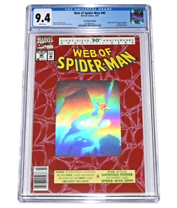 WEB OF SPIDER-MAN #90 ~ CGC 9.4 ~ Marvel Comics 1992 ~ Newsstand Edition Holo - Picture 1 of 2