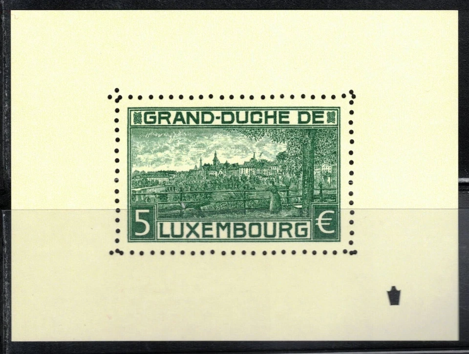 Luxemburgo 2023 100 años primer bloque de sellos MNH reproduciendo los s/s 1923 Foto 1 de 1