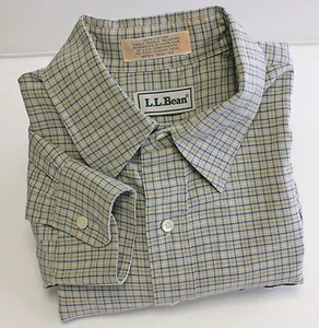  LL Bean Langarm Hemdblusenkleid kariert kariert 16 1/2 / 32 - Bild 1 von 4