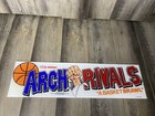 Original Vintage Arch Rivals Arcade Video Game Marquee 24 X 6 Midway Plexiglass