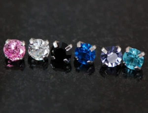 6 Stck. Krappen CZ Edelstein Dermal Anker Top 4 mm Piercing Schmuck 14 G - Bild 1 von 1