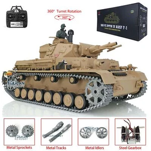 1:16 Henglong 7.0 Upgraded Metal Panzer IV F RC Tank 3858 Infrared 360°Turret - Picture 1 of 12