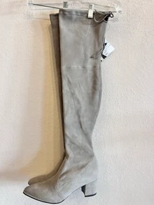 Stuart Weitzman Women’s Boots Tieland Suede Slate Over The Knee Boots Size 7.5 - Picture 1 of 12
