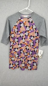 NEW Lularoe Disney Mickey Sloan Size 14 Mickey Mouse Purple Gray Sleeve - Picture 1 of 6