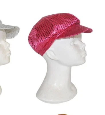 Кепка 60-х / 70-х - розовые блестки - Изображение 1 из 2