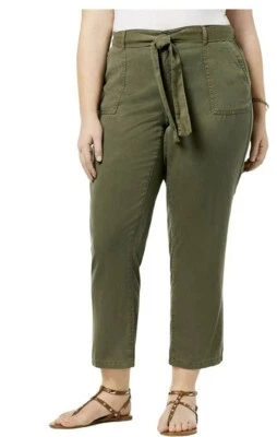 Style & Co. Women's Plus High Rise Soft Belted Pants Green 20W(40"x29") 2x $59 - Image 1 of 2