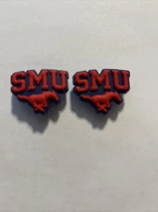 Set of 2 SMU Mustangs Men NCAA Football Croc Shoe Charms - Picture 1 of 1