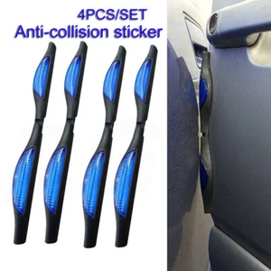 4x Blue Car Door Guard Protectors Edge Reflector Strip Anti-Scratch Accessories - Picture 1 of 9