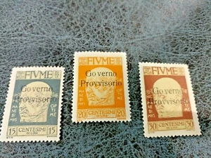 ~ ~ ITALY FIUME 3 STAMPS / SIGNED HIGH CAT VALUE / ED 72 - Picture 1 of 2