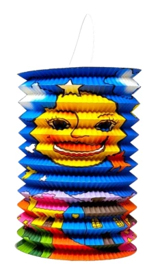 Lampion Laterne Zug Umzug Papier Kinder 15 cm Blau Rot Vollmond St. Martin - Bild 1 von 2