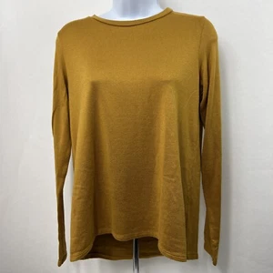 American Eagle Sweater Small Gold Yellow Long Sleeve Crew Neck Lightweight - Picture 1 of 11