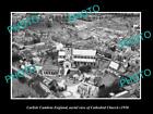 OLD POSTCARD SIZE PHOTO CARLISLE CUMBIRA ENGLAND CATHERDRAL AERIAL VIEW c1950