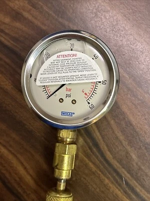 Wika 213.53 Pressure Gauge 0-60psi, 1/4"NPT 2.5"F, LM, SS, 9767053 - Image 1 of 4