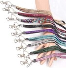 Schlüsselband Umhängeband Lanyard 10mm Karabinerhaken Strass Steine Bling 