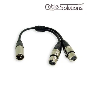 Cable Solutions High Grade OFHC Y-Cable 1-XLR-Male/2-XLR-Female, YHG-1XLRM-2XLRF - Picture 1 of 3