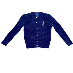 Polo Ralph Lauren ~ Black Cable Knit Sweater w/ embroidered bear ~ size 4T - Picture 1 of 7