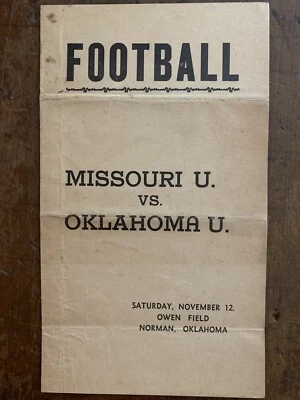 1938 “rare”OKLAHOMA vs MISSOURI football program/P. CHRISTMAN/OU to ORANGE BOWL! - Image 1 of 4