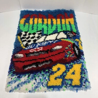 Alfombra hecha a mano Jeff Gordon #24, 19”x28”, multicolor, alfombra/alfombra Foto 1 de 4