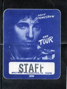 Bruce Springsteen-BS pass working personnel staff12/6/80 Spectrum Philly - blue - Picture 1 of 1
