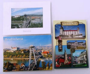 Lote de 3 postales Bratislava Eslovaquia postales con sellos de franqueo - Imagen 1 de 2