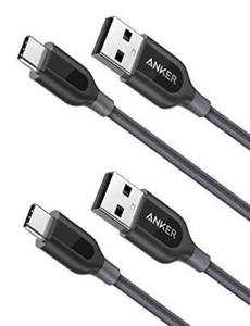 [2-Pack] Anker PowerLine+ USB C to USB A Fast Charging Cable, for Samsung Galaxy - Picture 1 of 9