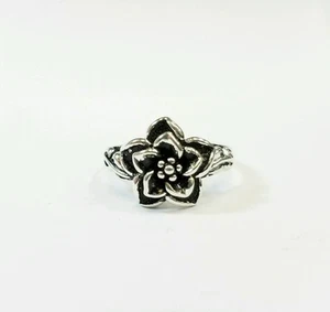 STERLINGSILBER WUNDERSCHÖN GESTALTETER BLUMENRING GRÖSSE 7 1/4  - Bild 1 von 5