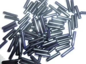 1970er American Vintage Ofen Glas JETSCHWARZ Röhre Perlen 15 x 3 mm G74-2 - Bild 1 von 6