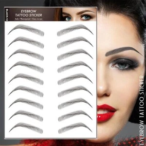 6D Eyebrows Tattoo Real Look Sticker False Eyebrow Stick On up Waterproof USN - Picture 1 of 33