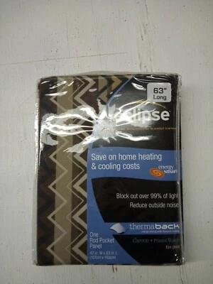 New One Panel Eclipse Brown Thermaback Twine Panel 42" x 63" Blackout Curtain - Image 1 of 2