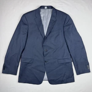 Tommy Hilfiger 44 Long Blue Wool Two Button Blazer Jacket Sport Coat - Picture 1 of 14