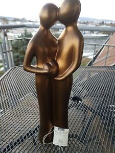 Dekofigur GILDE Sculpture Paar " Hand aufs Herz " 