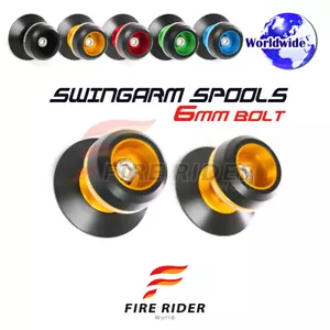 Billet Gold M6 Rear Swingarm Spools Twall For Yamaha YZF R1 19 20 - Picture 1 of 4