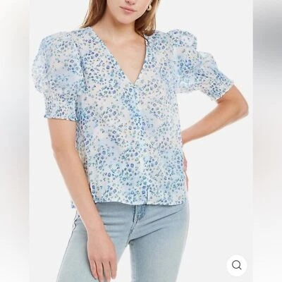 BB Dakota Women’s Puffed Sleeve Top in Blueberry Tie-Dye Size XS NWT - Image 1 of 4