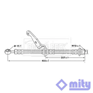 Fits Honda CR-V 1997-2002 2.0 Brake Hose Front Right Mity 01464S10010 - Picture 1 of 4