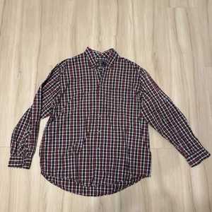 Arrow Plaid Flannel Button Up Shirt Sz L Red Workwear Western - Picture 1 of 6